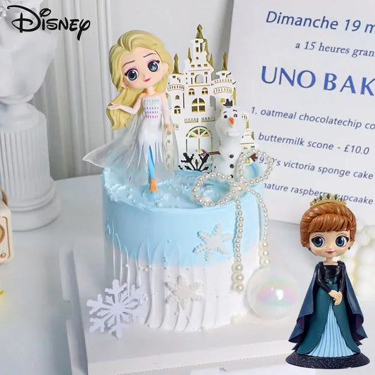 Disney Frozen Elsa Anna Princess Action Figure Cute Cartoon Model Dolls Collection Kids Toys Cake Decoration Room Ornaments Gift